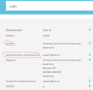 sidn whois